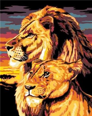 Lion And Son paint by numbers