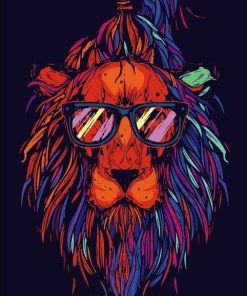 Lion Hipster paint by numbers