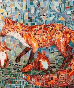 Mosaic Fox paint by numbers