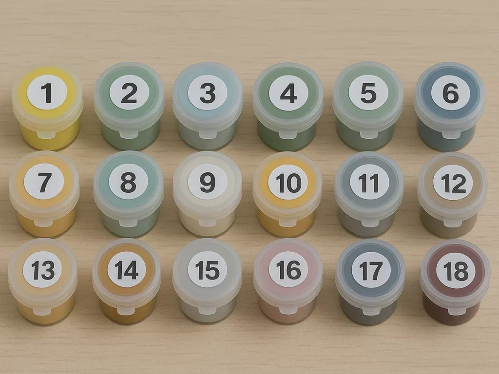 Organize paint by numbers pots