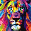 Colorful Lions Animals - DIY Paint By Numbers - Numeral Paint