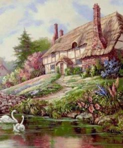 Countryside House Landscape  - DIY Paint By Numbers - Numeral Paint