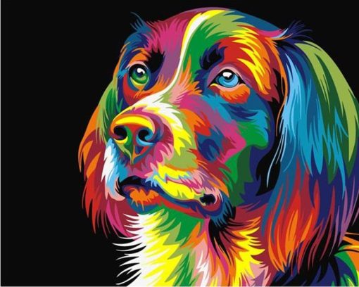 Colorful Dog - DIY Paint By Numbers - Numeral Paint