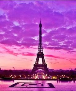 Sunset Eiffel Tower paint by numbers