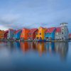 Colored Houses Hoogkerk Dutch paint by numbers