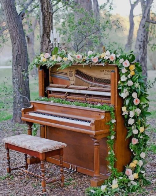 Flowers Blooming Piano paint by number