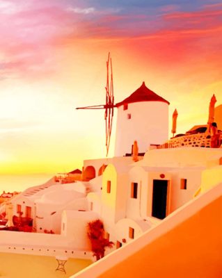 Sunset Santorini paint by numbers