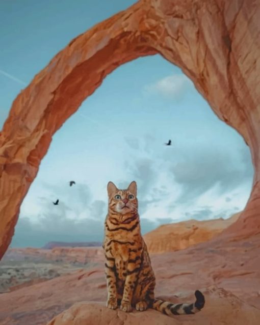 Bengal Cat In Corona Arch Utah paint by numbers