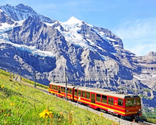 Kleine Scheidegg Mountains paint by numbers