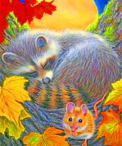 The Sleeping Raccoon paint by numbers