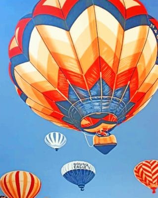 Vintage Hot Air Balloon paint by numbers