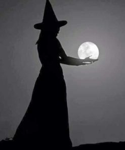 Witch Holding The Moon Paint by numbers