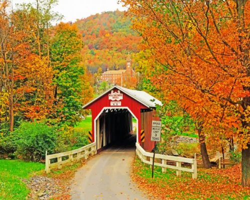 New Baltimore Covered Bridge paint by numbers