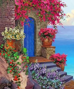 Blue Door Santorini paint by numbers