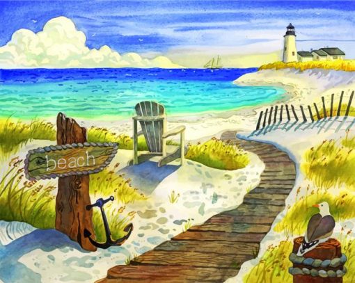 Beach Boardwalk Paint by numbers