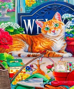 Cute Orange Cat Paint by numbers