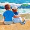 Kids In The Beach Paint by numbers