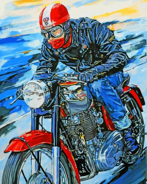 Motorcycle Driver paint by numbers