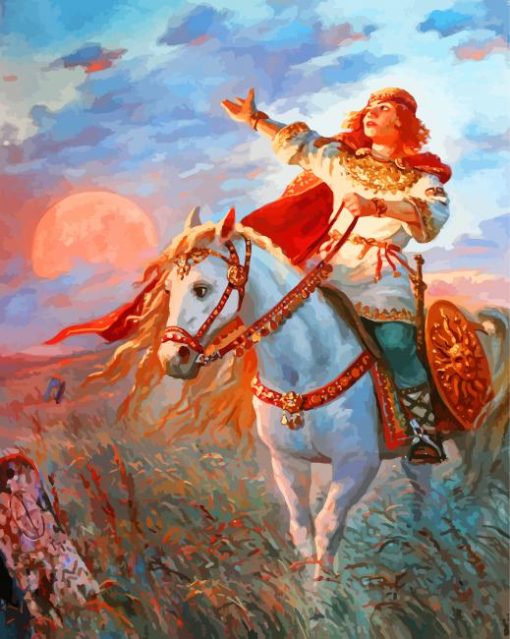 Warrior On Horse Paint by numbers