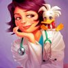 cute-nurse-with-her-little-friend-paint-by-numbers