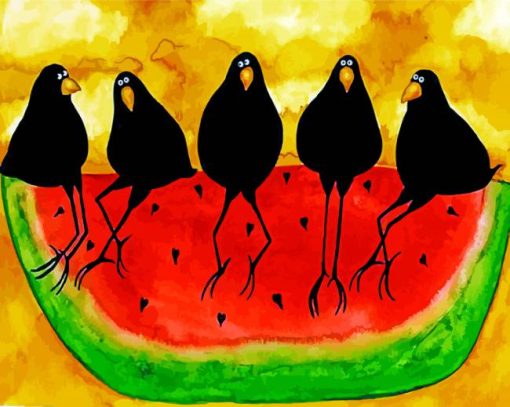 the-crows-on-the-watermelon-paint-by-numbers