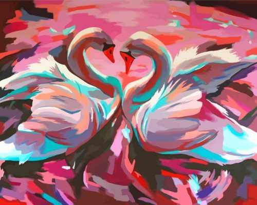 Swans Birds Art Paint by numbers