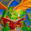 dragon-reading-a-story-to-his-babies-paint-by-numbers