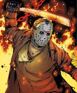 jason voorhees in flames-paint-by-numbers