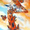 Giraffe And Monarch Butterflies Paint By Number