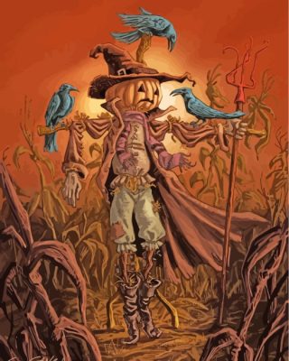 Halloween Scarecrow Paint by numbers