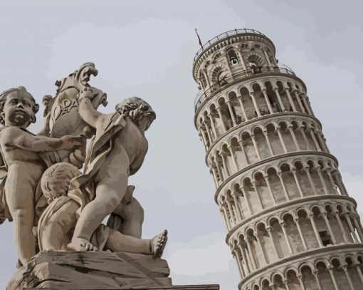 Italy Sculpture Tower Of Pisa Paint By Numbers