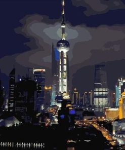 Seoul Tower At Night Paint By Number