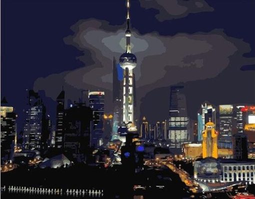 Seoul Tower At Night Paint By Number