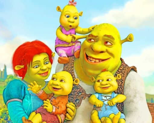 Shrek And His Family Paint By Number