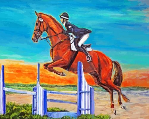 Steeplechase Horse Paint by numbers