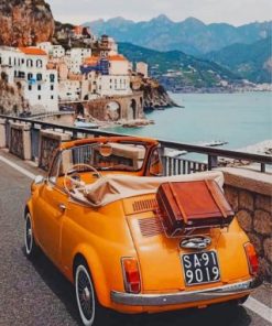 Vintage Car In Amalfi Coast Paint By Number