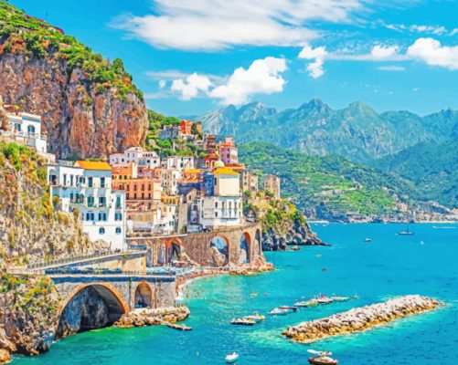 Amalfi Coast Landscape Paint By Number