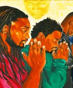 Black Men Praying Paint by numbers