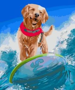 Dog Surfing Paint By Number