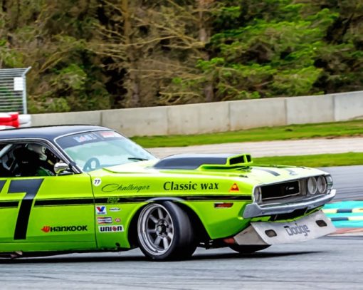 Green Dodge Charger Paint By Number