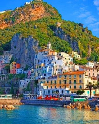 Amalfi Coast In Italy Paint By Numbers