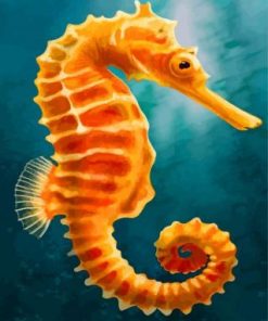 Orange Seahorse Paint By Number