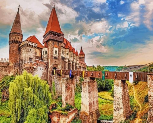 Romania Hunyad Castle Paint by numbers