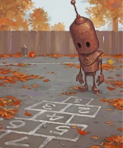 sad-lonley-robot-playing-alone-paint-by-numbers