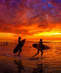 Surfers In The Beach Paint By Number