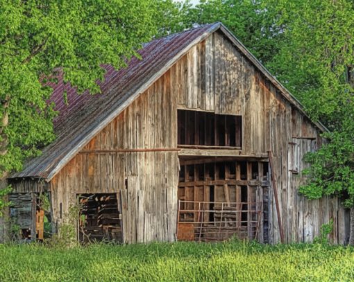 The Old Barn In Denton Texas Paint By Number