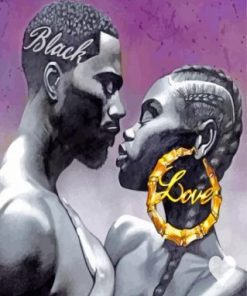 Black Couple In Love Paint By Number