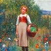 Girl In Garden Paint by number