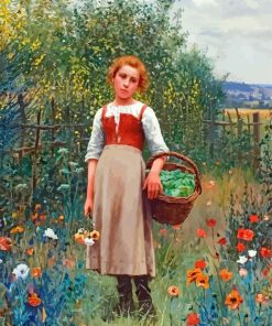 Girl In Garden Paint by number