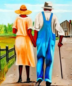 Black Old African Couple Paint By Numbers